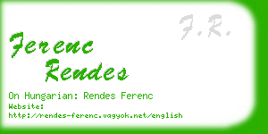 ferenc rendes business card